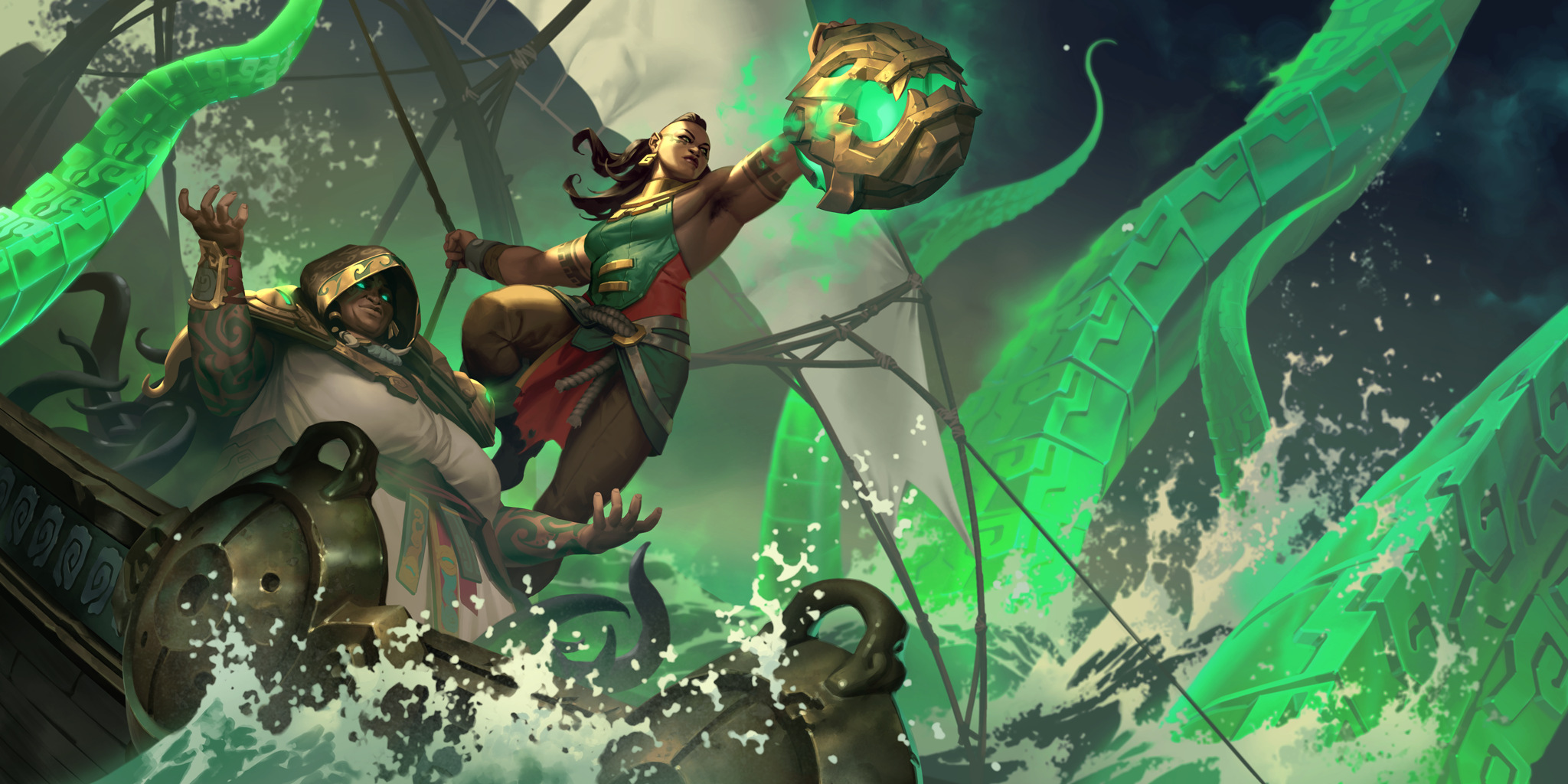 ILLAOI and the TENTACLE PRIESTESS commune with NAGAKABOROUS.