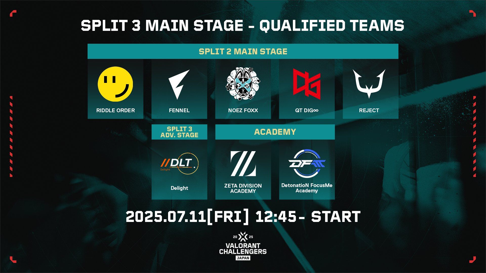 VALORANT Esports | VALORANT Challengers Japan 2025 Split 3 Main