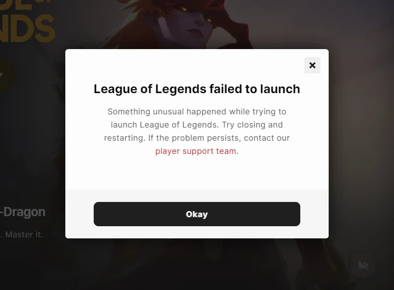 Game Fail Message Riot Games Support