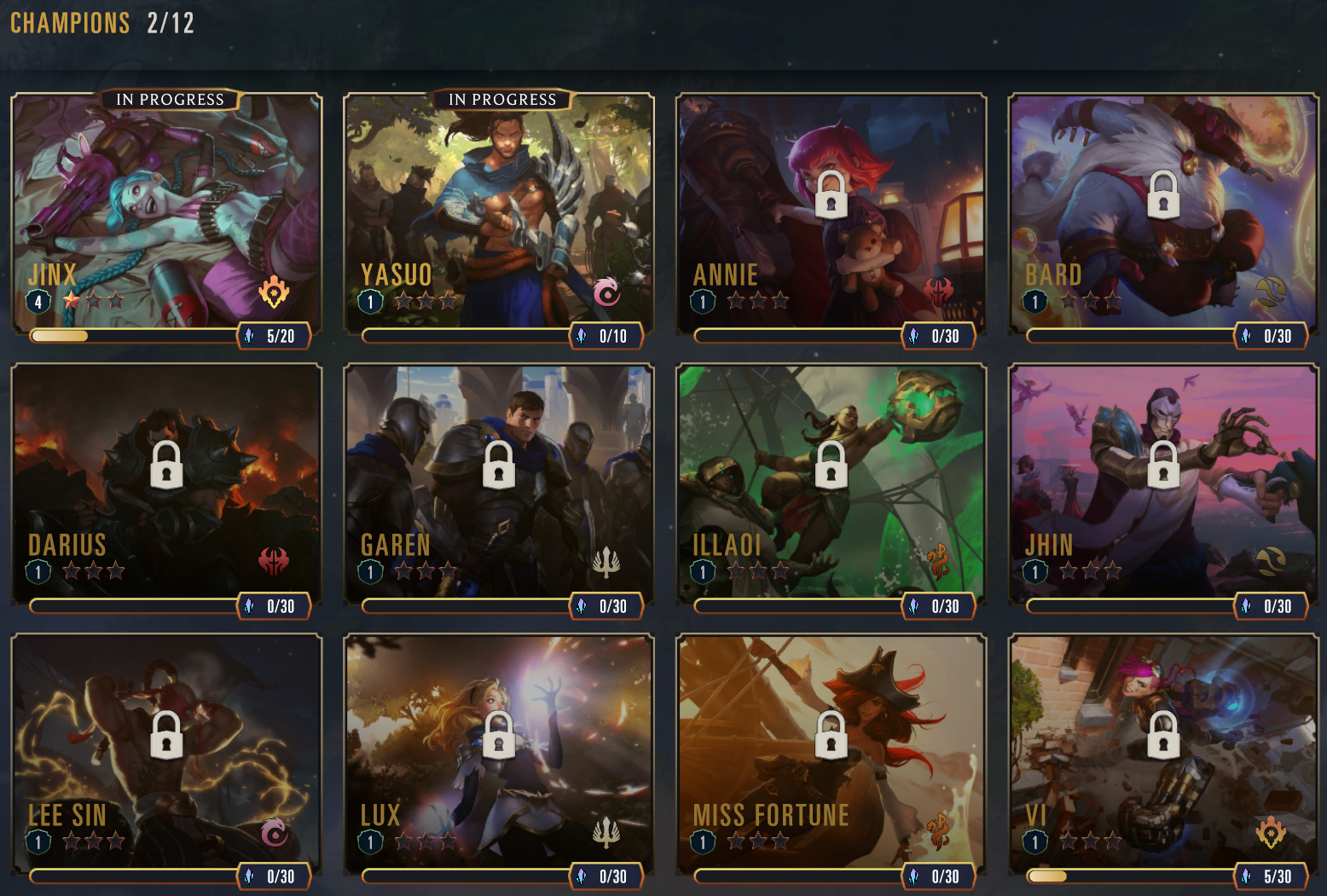 The Path of Champions' Champion Select screen.
